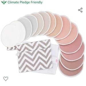 KeaBabies 14-Pack Reusable Nursing Pads for Breastfeeding - 4-Layers Organic Bam